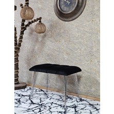 Sevinç Mobilya Metal Krom Tel Ayaklı 60 cm Puf Bench - Puf - Bench - Oturak - Mutfak Oturağı - Antre Oturağı