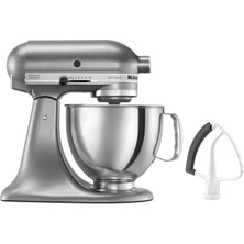 KitchenAid Mutfakaid Value Sche Artisan Serisi 5 Quart Tilt-Head Stand Mixer Dahil Flex Beater, KSM150FECU, Contour Silver