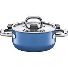 Wmf Silit Nature Blue Tencere Küçük 16CM, Buhar Açmalı Metal Kapak, Indüksiyonlu Kızartma Tenceresi 1,3l, Silargan Fonksiyonel Seramik, Mavi