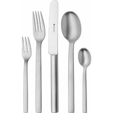 WMF Auerhahn Tavo Çatal Bıçak Takımı 6 Kişilik, 30 Parça, Mat Cromargan Paslanmaz Çelik, Monoblok Bıçak, Bulaşık Makinesinde Yıkanabilir, Paslanmaz