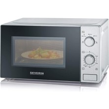 Severin Severın Mw 7896 2'si 1 Arada Mikrodalga Fırın (700W, Izgara Fonksiyonlu, Izgara Rafı ve Döner Tabla Dahil (Ø 24,5cm)) Paslanmaz Çelik/siyah