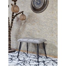 Sevinç Mobilya Metal Siyah Tel Ayaklı 60 cm Puf Bench - Puf - Bench - Oturak - Mutfak Oturağı - Antre Oturağı