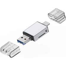 Pileli Store Ally USB 3.0+Type-C+Lightning Sd Kart Okuyucu - Hızlı Card READER-(5775)