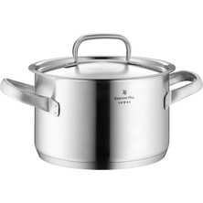 Wmf Gourmet Plus Tencere Küçük 16 Cm, Buhar Açmalı Metal Kapak, Et Tenceresi Indüksiyonu 1,9 L, Cromargan Mat Paslanmaz Çelik, Iç Ölçeklendirme