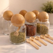  6'lı top kapaklı baharatlık(6adet baharat kaşığı hediye)