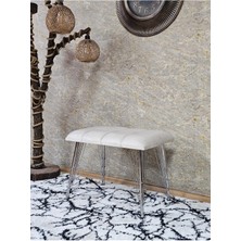 Sevinç Mobilya Metal Krom Tel Ayaklı 60 cm Puf Bench - Puf - Bench - Oturak - Mutfak Oturağı - Antre Oturağı