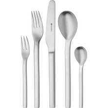 WMF Auerhahn Mahno Çatal Bıçak Takımı 12 Kişilik, 60 Parça, Cilalı Cromargan Paslanmaz Çelik, Monoblok Bıçak, Bulaşık Makinesinde Yıkanabilir, Paslanmaz