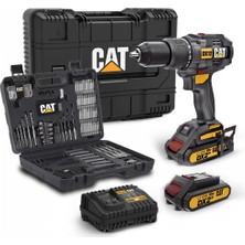 Cat DX12SET 18VOLT/2.0AH Li-Ion Çift Akülü Kömürsüz Profesyonel Şarjlı Darbeli Matkap + DA01903 201