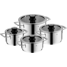 Wmf Variocuisine 4 Parçalı Indüksiyon Tencere Seti, Silence Cam Kapaklı Tencere Seti, Cromargan Cilalı Paslanmaz Çelik, Termometre, Kaplamasız Tencere Seti