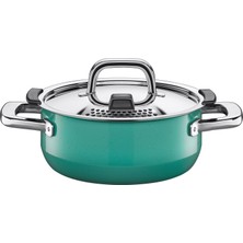 Wmf Silit Nature Green Tencere Küçük 20CM, Buhar Açmalı Metal Kapak, Indüksiyonlu Kızartma Tenceresi 2,4l, Silargan Fonksiyonel Seramik, Yeşil