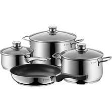 Wmf Diadem Plus Tencere Seti Indüksiyon 4 Parça, Cam Kapaklı Tencere Seti, Cromargan Cilalı Paslanmaz Çelik, Indüksiyon Tencere Seti Kaplamasız