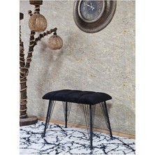 Sevinç Mobilya Metal Siyah Tel Ayaklı 60 cm Puf Bench - Puf - Bench - Oturak - Mutfak Oturağı - Antre Oturağı