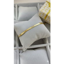 C&On Design ✨ 1903 Ruhunu Taşıyan Italyan Çelik Bileklik - Paslanmaz Yassı Zincir---Gold Zincir