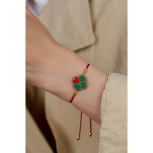Kübüşün Atölyesi KA-008 Miyuki Bileklik - Çiçek Serisi - Yonca Kırmızı