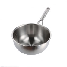 Kitchenaid Çok Katlı Paslanmaz Çelik Pfas Içermeyen, Paslanmaz Çelikten Yapılmış Seramik Yapışmaz Tava, 22 Cm/3,1 Litre, Indüksiyon, Çoklu Kaplamalı, Gümüş