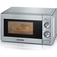 Severin Mw 7879 Mikrodalga / 700 W / 20 L Pişirme Alanı / Ayrı Izgara Cihazı Yakl. 1000 W / Gümüş / Paslanmaz Çelik