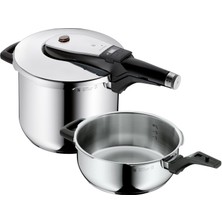 Wmf Perfect Ultra Düdüklü Tencere Seti 2 Parça 6,5l + 3,0l, Düdüklü Tencere 22 Cm, Cromargan Cilalı Paslanmaz Çelik, Indüksiyon, 2 Pişirme Seviyesi, Hepsi Bir Arada Düğme