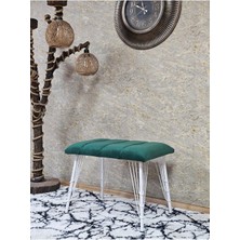 Sevinç Mobilya Metal Beyaz Tel Ayaklı 60 cm Puf Bench - Puf - Bench - Oturak - Mutfak Oturağı - Antre Oturağı
