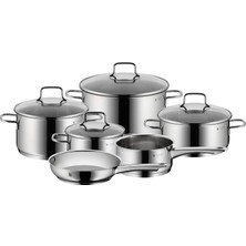 Wmf Astoria Tencere Seti Indüksiyon 6 Parça, Cam Kapaklı Tencere Seti, Cromargan Cilalı Paslanmaz Çelik, Indüksiyon Tencere Seti Kaplamasız