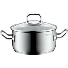 Wmf Profima Tencere Küçük 20CM, Cam Kapaklı, Indüksiyonlu Kızartma Tenceresi 2,5l Cromargan Cilalı Paslanmaz Çelik, Kaplamasız