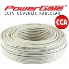 Hsc Bilişim Powergate Cell 100MT, 2+1 (2x0,22+0,25) Cca %40 Bakır Alışımlı, Cctv Güvenlik Kablosu