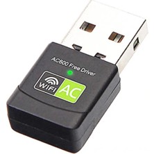 Pileli Store Ally Çift Bant 600 Mbps 2.4 Ghz +5 Ghz USB Kablosuz Wifi ADAPTÖR-(5775)
