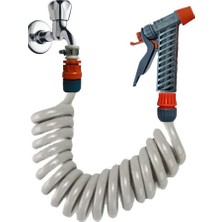 Plasyay Balkon Veranda Yıkama Tetikli Hortum Seti 3.5 Metre Gri