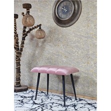 Sevinç Mobilya Siyah Sivriltmel Ayaklı 60 cm Puf Bench - Puf - Bench - Oturak - Mutfak Oturağı - Antre Oturağı