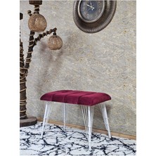 Sevinç Mobilya Metal Beyaz Tel Ayaklı 60 cm Puf Bench - Puf - Bench - Oturak - Mutfak Oturağı - Antre Oturağı