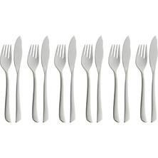 Wmf Virginia Balık Çatal Bıçak Takımı 12 Parça, 6 Kişilik Balık Seti, Balık Çatalı, Balık Bıçağı, Cromargan Koruyucu Kısmen Mat Paslanmaz Çelik, Çizilmeye Karşı Dayanıklı