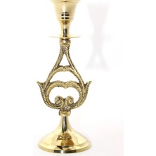 Pileli Store Tekli Pirinç Şamdan 27768