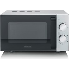 Severin Severın Solo Mikrodalga, Cam Tabanlı, Döner Tablasız, Eşit Isıtmalı, 6 Güç Seviyeli, Iki Kontrol Düğmeli, 20 L, 800 Watt, Mat/siyah/paslanmaz Çelik, Mw 9184