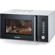 Severin Severın, Mw 9663 3'ü 1 Arada Mikrodalga Fırın (900 W, Izgara ve Sıcak Hava Fonksiyonlu, Döner Tabla (Ø 24,5cm) ve 2 Izgara Rafı Dahil) Gümüş/siyah