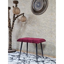 Sevinç Mobilya Siyah Sivriltmel Ayaklı 60 cm Puf Bench - Puf - Bench - Oturak - Mutfak Oturağı - Antre Oturağı