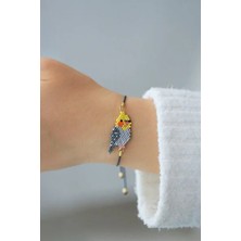 Kübüşün Atölyesi KA-011 Miyuki Bileklik - Petshop Serisi - Sultan Papağanı Gri