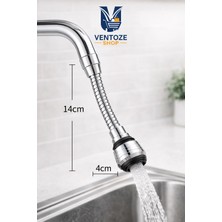 Ventoze 360 Derece Döner Esnek Musluk Başlığı | Hortumlu Su Tasarruflu 2 Modlu Uzatma Aparatı