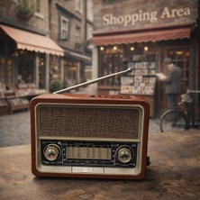 Shopping Area Nostaljik Radyo Bluetooth USB Mp3 Fm 8 Bant Radyo Müzik Player (Fener Özellikli)