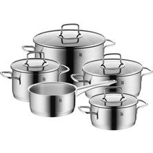 Wmf Merano Tencere Seti Indüksiyon 5 Parça, Cam Kapaklı Tencere Seti, Cromargan Cilalı Paslanmaz Çelik, Indüksiyon Tencere Seti Kaplamasız