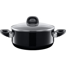 WMF Silit Modesto Tencere Büyük 24CM, Cam Kapak, Indüksiyonlu Kızartma Tenceresi 4,4l, Silargan Fonksiyonel Seramik, Siyah