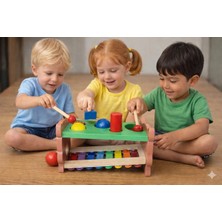 Muwody Toys Ahşap Ksilofonlu Çekiç Oyunu