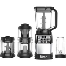 Ninja 4-In-1 Blender And Food Processor System, 1200-WATT Auto-Iq Kombinasyon, Işleme, Spiralleme, Mix ve Dough (AMZ012BL), Black