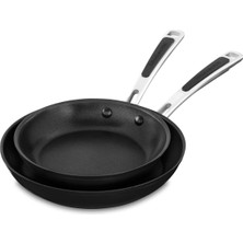Kitchenaid KC2H108TPKD Sert Eloksallı Tencere Seti 2 Parça, Paslanmaz Çelik, Siyah, 26 x 45 x 10,50 cm