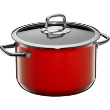 Wmf Fusiontec Kompakt Tencere Büyük 24 Cm, Cam Kapak, Indüksiyonlu Et Tenceresi 5,9 L, Yüksek Teknoloji Seramik, Istiflenebilir, Çizilmeye Karşı Dayanıklı, Kırmızı