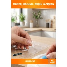 Letsii Çift Taraflı Yuvarlak Şeffaf Yapışkan Macun 42 Adet