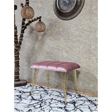 Sevinç Mobilya Metal Gold Tel Ayaklı 60 cm Puf Bench - Puf - Bench - Oturak - Mutfak Oturağı - Antre Oturağı