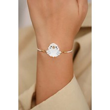 Kübüşün Atölyesi KA-011 Miyuki Bileklik - Petshop Serisi - Muhabbet Kuşu Tombul Beyaz