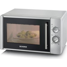 Severin Severın Mikrodalga Fırın 28 L (Ekstra Büyük), Buz Çözme ve Isıtma Için, Eşit Isı Dağıtımı Için Döner Tablalı Mikrodalga Fırın, 900 W, Gümüş, Mw 7772