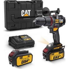 Cat DX13.1 18 Volt/4.0 Ah Li-Ion 80 Nm Çift Akülü Kömürsüz Profesyonel Şarjlı Darbeli Matkap