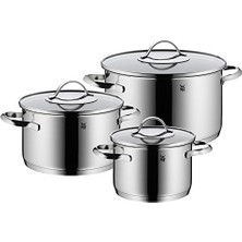 Wmf Aparto Tencere Seti Indüksiyon 3 Parça, Cam Kapaklı Tencere Seti, Cromargan Cilalı Paslanmaz Çelik, Indüksiyon Tencere Seti Kaplamasız