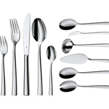 Wmf Philadelphia Çatal Bıçak Takımı 12 Kişilik, 66 Parça, 60 Parça Servis Çatalı ile Birlikte, Monoblok Bıçak, Cilalı Cromargan Paslanmaz Çelik, Parlak, Bulaşık Makinesinde Yıkanabilir